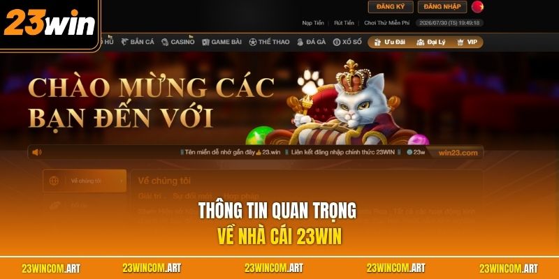 Home 19 Thông tin quan trọng về nhà cái 23WIN